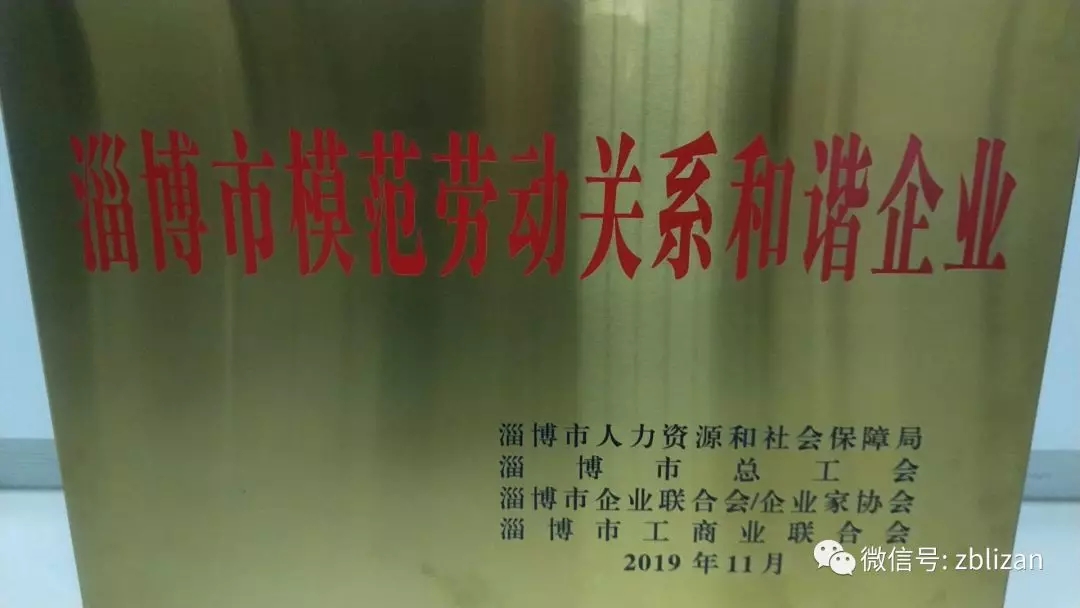 淄博励赞人力资源服务有限公司高新区分公司被评选为“淄博市模范劳动关系和谐企业”！