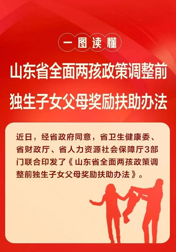 《山东省全面两孩政策调整前独生子女父母奖励扶助办法》